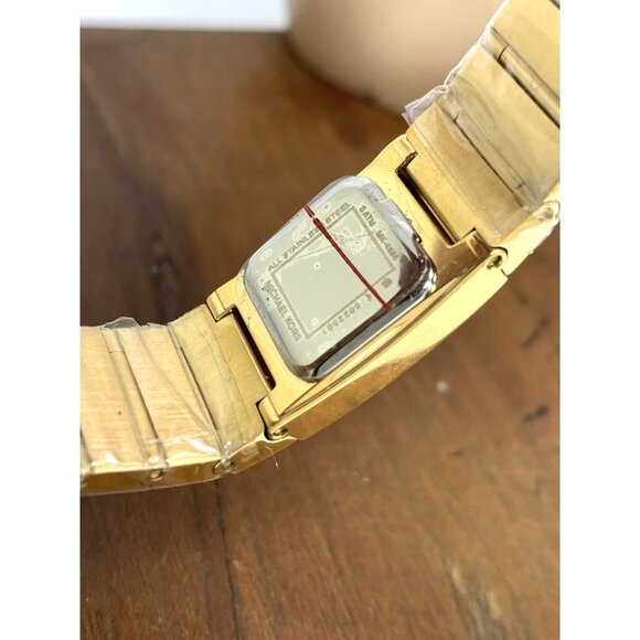 Michael Kors Women's Watch MK4885 Quartz Gold Stainless Steel Petite Tank 15mm - Picture 7 of 14